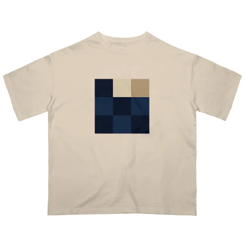 葛飾北斎 - 3×3 のドット絵 オーバーサイズTシャツ