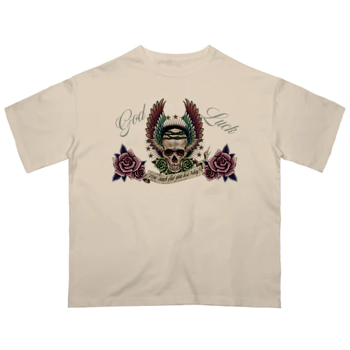 赤薔薇スカル💀🌹 オーバーサイズTシャツ