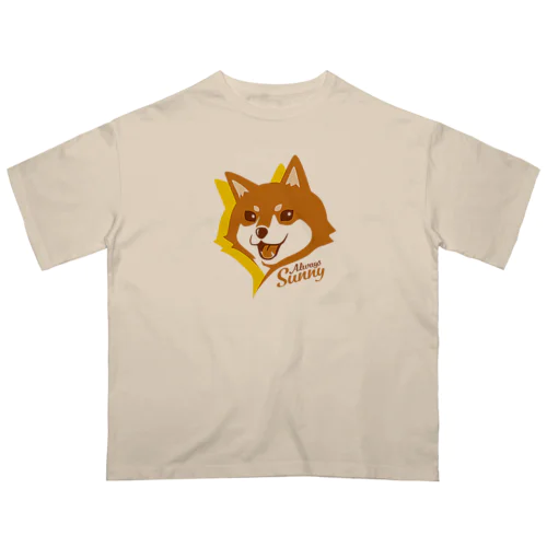 陽気な笑顔の柴犬 オーバーサイズTシャツ