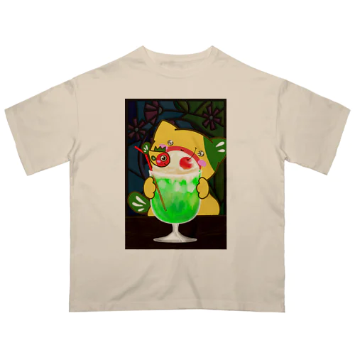 憧れクリームソーダと黄ぶにゃ達 Oversized T-Shirt