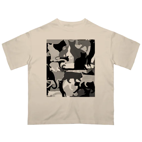 猫🐈でいっぱい オーバーサイズTシャツ
