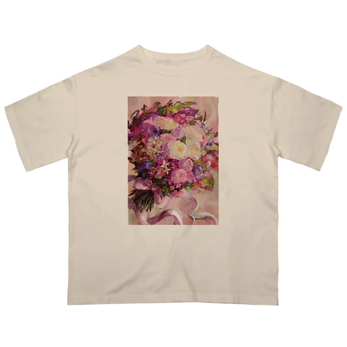 バラのある花束 オーバーサイズTシャツ