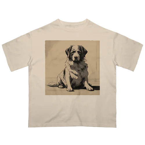 帰りを待つ愛犬 オーバーサイズTシャツ