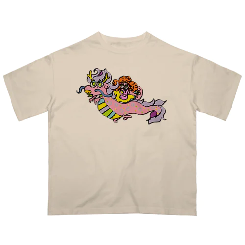 【辰年】ドラゴンと むぎゅっとチョモパチョ Oversized T-Shirt