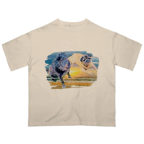 パグ犬　グッズ Oversized T-Shirt