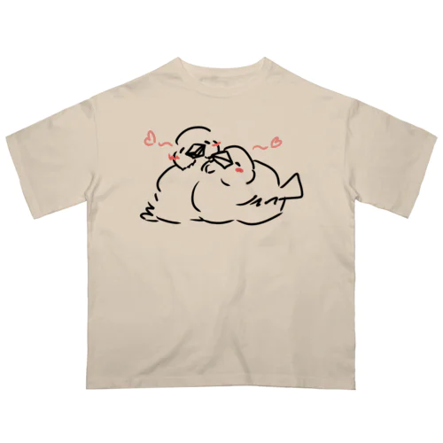 ラブふわ文鳥ず 線画① Oversized T-Shirt