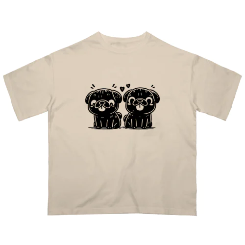 twin pug オーバーサイズTシャツ