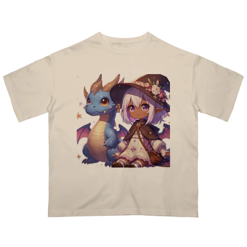 ドラゴンと可愛い女の子3 Oversized T-Shirt
