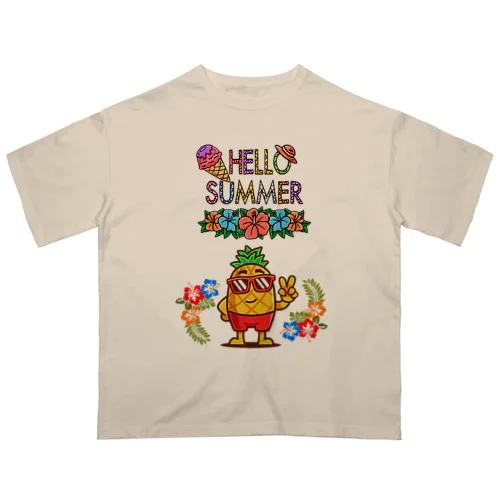 夏シリーズ　パイナップルおじさん Oversized T-Shirt