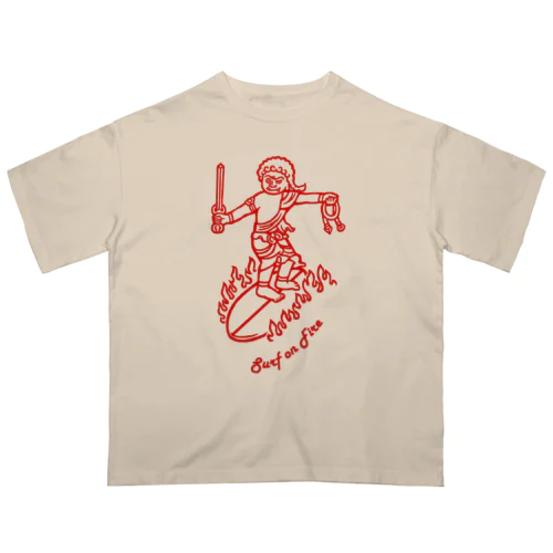 Surf(red) オーバーサイズTシャツ