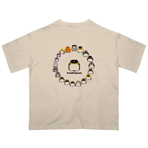 16bit Penguins Allstars(Circle) Oversized T-Shirt