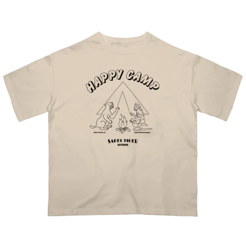 HAPPY CAMP（サーベルタイガーとネアンデルタール人） Oversized T-Shirt