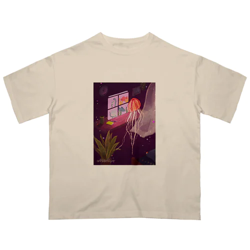 接続するアカクラゲ Just open the window(s) オーバーサイズTシャツ