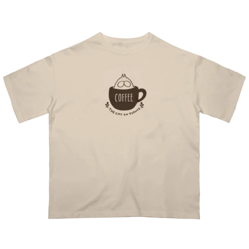 ねこタイツ コーヒー Oversized T-Shirt