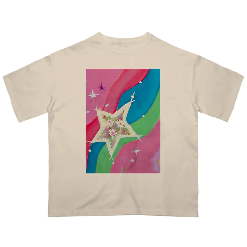 流れ星　(ピンク) オーバーサイズTシャツ