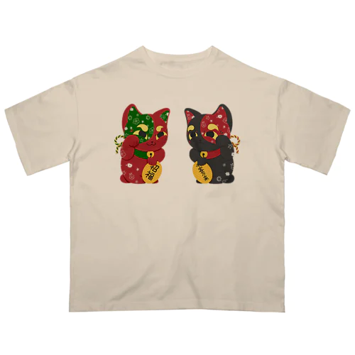 ふく福呼猫 オーバーサイズTシャツ