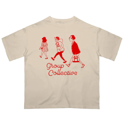 Group Collective Red オーバーサイズTシャツ