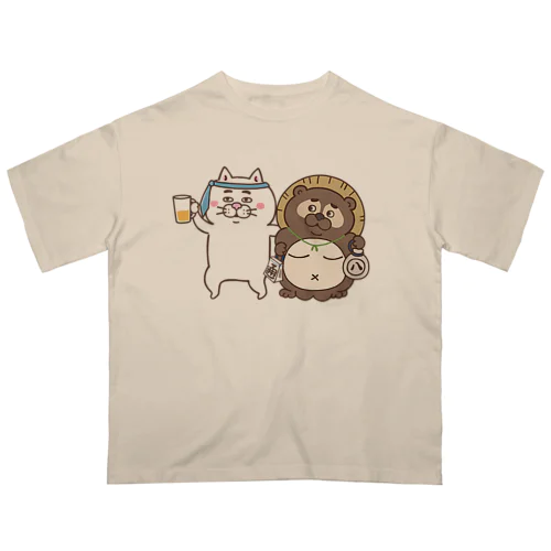 酔っ払いにゃんこ Oversized T-Shirt