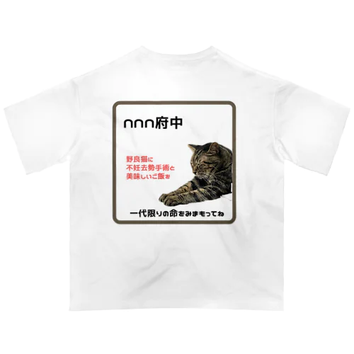 野良猫の見守りお願い（グーちゃん編） オーバーサイズTシャツ