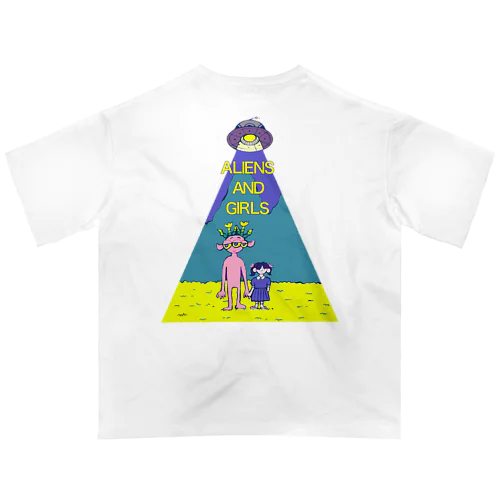 宇宙人と女の子 Oversized T-Shirt