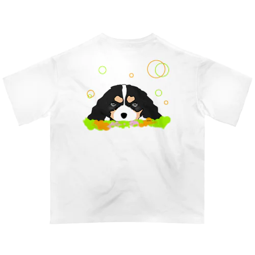 キャバリアトライカラー癒し犬 オーバーサイズTシャツ