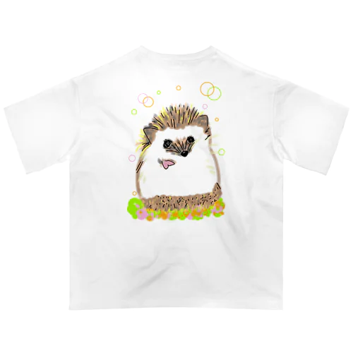 はりねずみ癒しアニマル オーバーサイズTシャツ