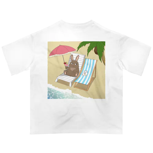 はむうさ 夏のバカンス オーバーサイズTシャツ