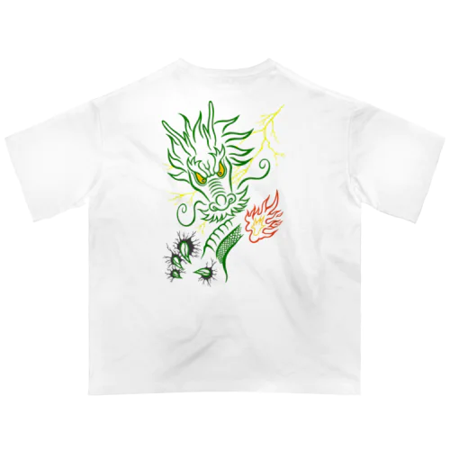 【バックプリント】龍を中華風で オーバーサイズTシャツ