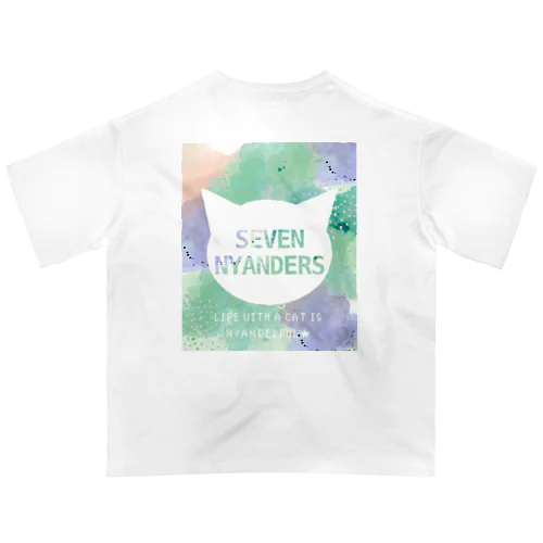 SEVEN NYANDERS シルエットロゴ　Spring Green オーバーサイズTシャツ