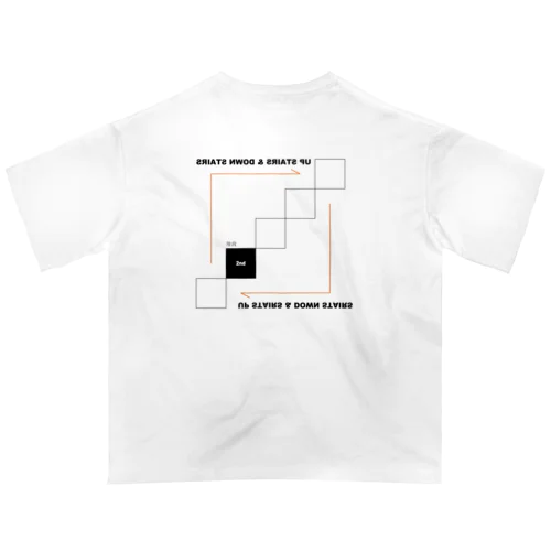 "UPSTAIRS & DOWNSTAIRS" Tシャツ オーバーサイズTシャツ