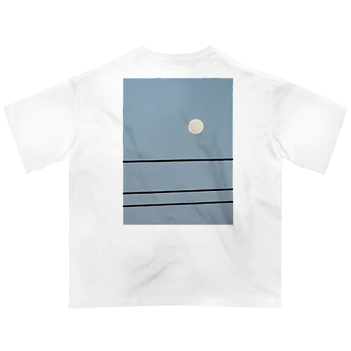 満月と電線 オーバーサイズTシャツ