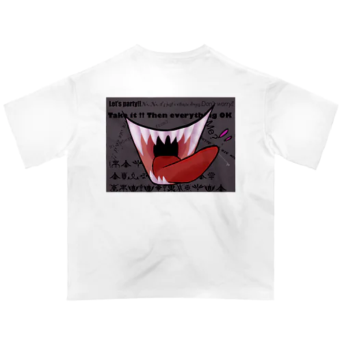 【背面】demon mouth Oversized T-Shirt