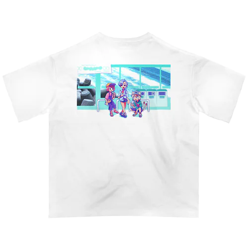 リヤヌコおもい サマージャム（背面「海か！？」）【前面ロゴ】 オーバーサイズTシャツ
