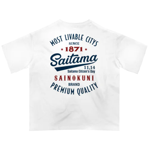 [★バック] Saitama -Vintage- (淡色Tシャツ専用) Oversized T-Shirt