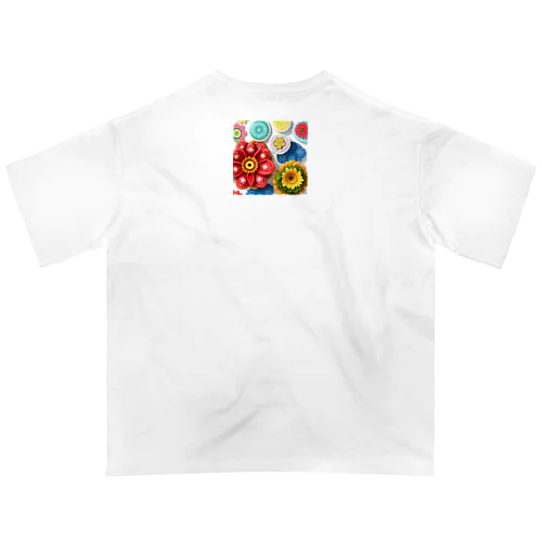 フラワー3D風 Oversized T-Shirt