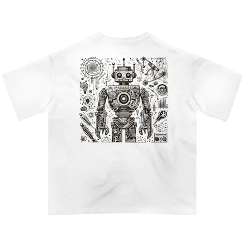 ロボット　基盤図 Oversized T-Shirt