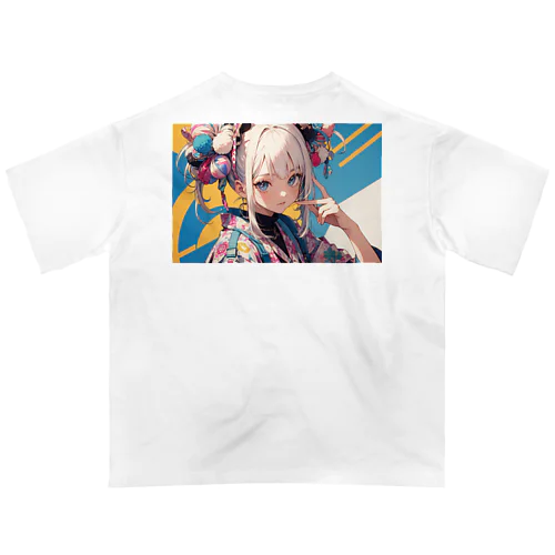 kawaii 東京kimonoガールアート 原宿 オーバーサイズTシャツ