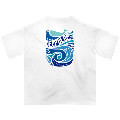 (バックプリント)DEEP BLUE オーバーサイズTシャツ