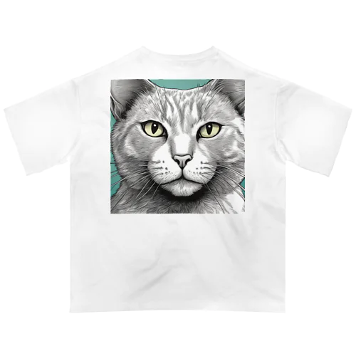 ドアップ猫 Oversized T-Shirt