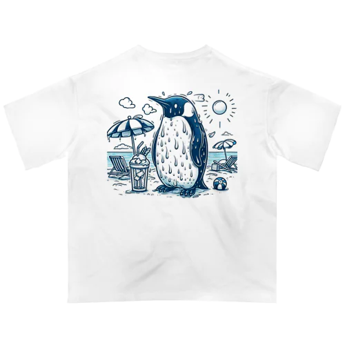 汗だく　ペンギン　Tシャツ Oversized T-Shirt