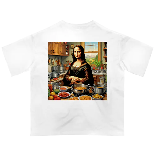 料理するモナ・リザ オーバーサイズTシャツ