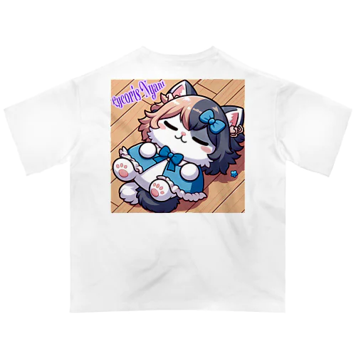 りこりすにゃんと「半々にゃんと」 オーバーサイズTシャツ