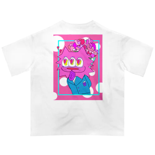 ホワイトデーなねこくん オーバーサイズTシャツ