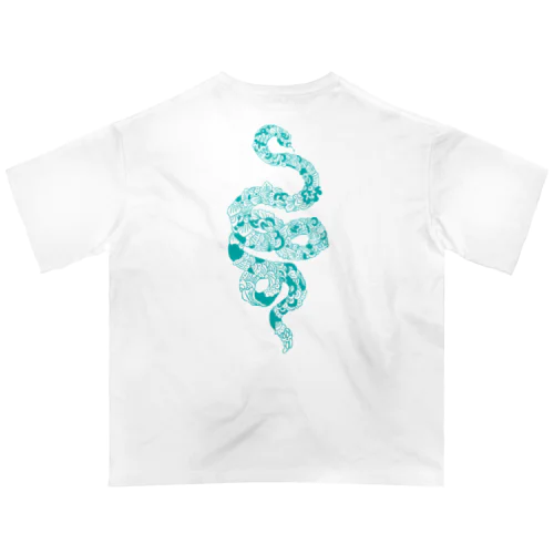 蛇 (青) Oversized T-Shirt