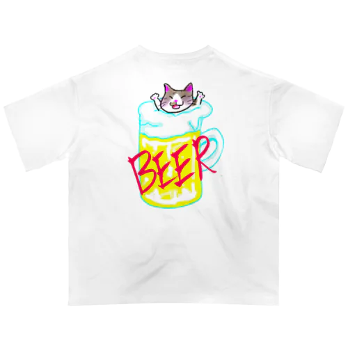 ビールダイビング猫　テンちゃん オーバーサイズTシャツ
