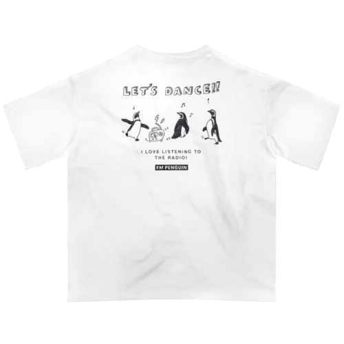 ダンシングペンギン(モノトーン　淡色用 (白など)) オーバーサイズTシャツ