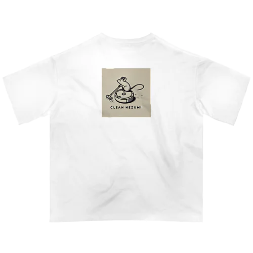 CLEAN NEZUMI〜お掃除ねずみのいる人生〜（ベージュ） オーバーサイズTシャツ