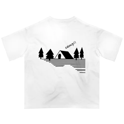 キャンプ２ ブラック Oversized T-Shirt