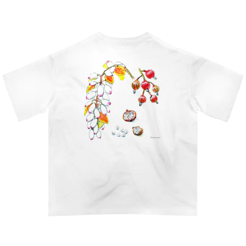 月桃の花、実、種 オーバーサイズTシャツ