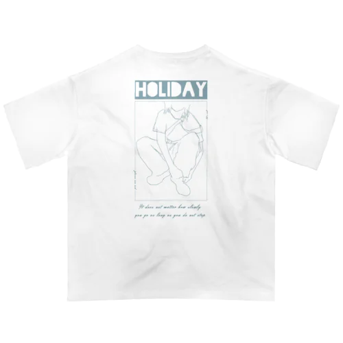 HOLIDAY ( ブルー ) オーバーサイズTシャツ